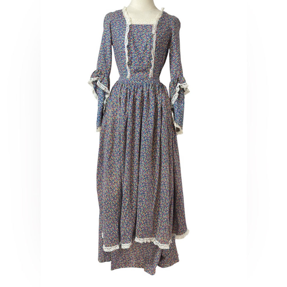 Vintage 60-70’s Floral Long Sleeve prairie Dress handmade women’s size small - Picture 3 of 16